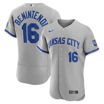 mens nike andrew benintendi gray kansas city royals 2022 ro